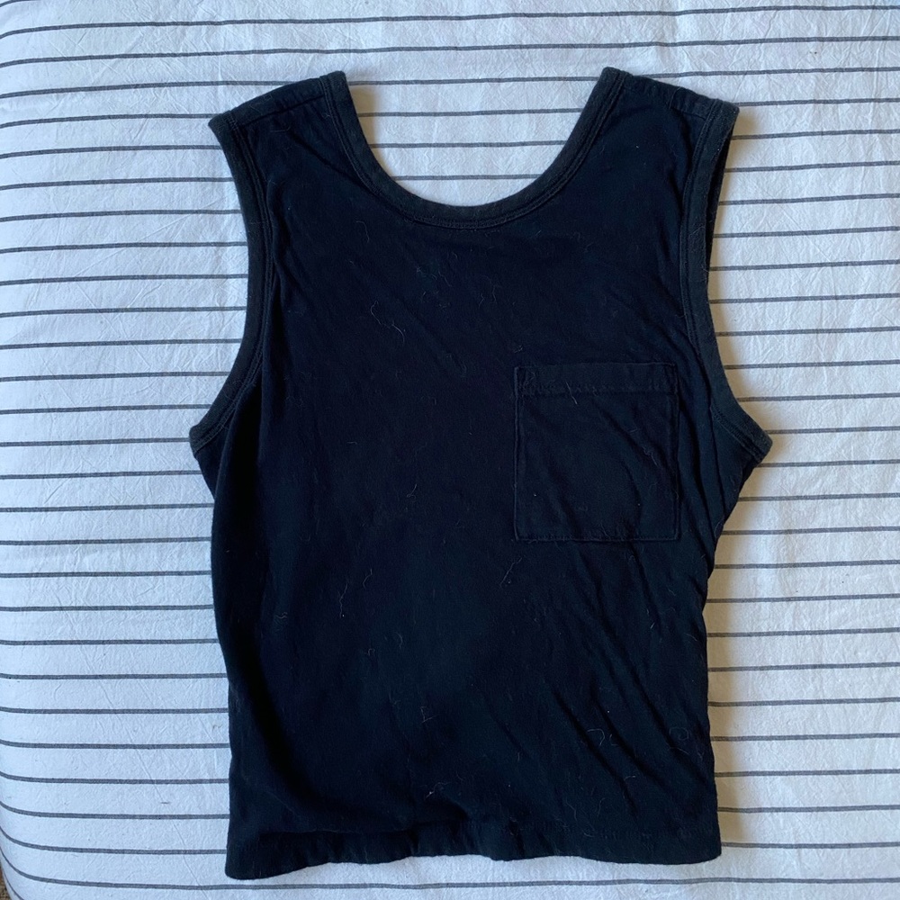 T by Alexander Wang Black Open Back Twist Tank - Picture 2 of 9